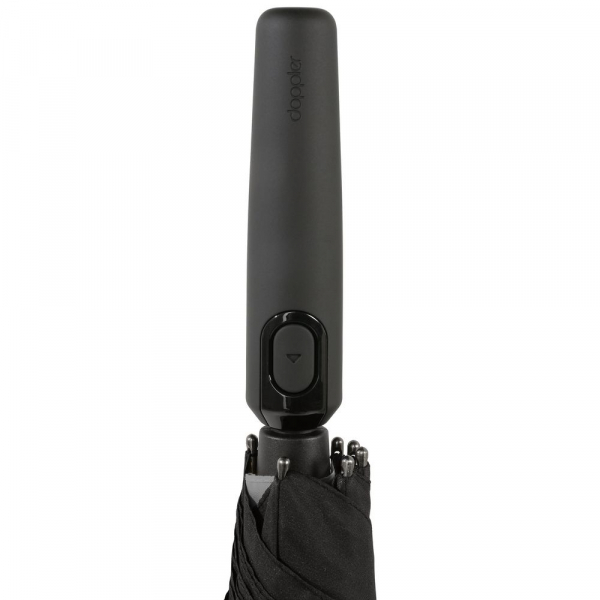 Зонт-трость Fiber Move AC, черный с серым - купить оптом