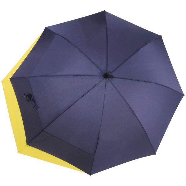 Зонт-трость Fiber Move AC, темно-синий с желтым - купить оптом