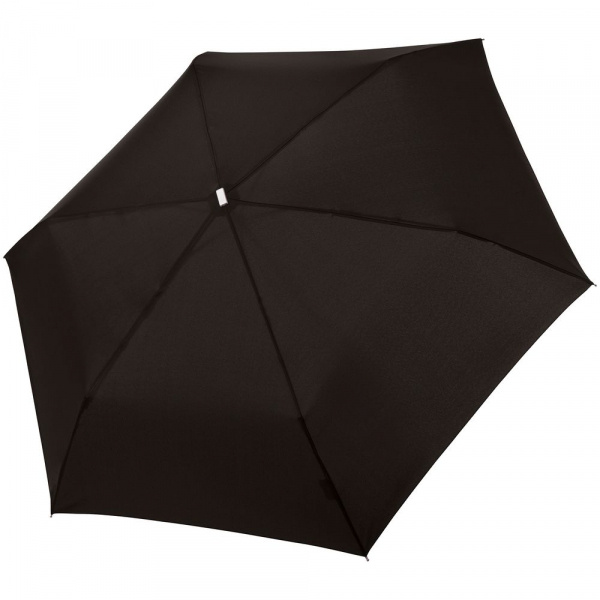 Зонт складной Fiber Alu Flach, черный - купить оптом