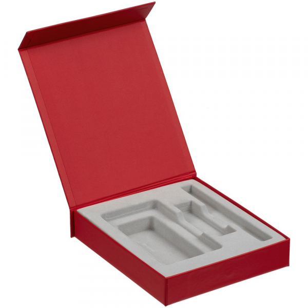 Коробка Latern для аккумулятора 5000 мАч, флешки и ручки, красная - купить оптом