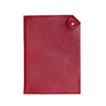 Чехол для паспорта PURE 140*100 мм., застежка на кнопке, натуральная кожа (фактурная), красный - купить оптом