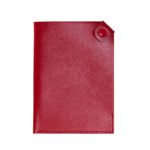 Чехол для паспорта PURE 140*100 мм., застежка на кнопке, натуральная кожа (фактурная), красный - купить оптом