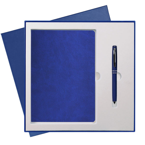 Подарочный набор Portobello/Latte  синий (Ежедневник недат А5, Ручка) беж. ложемент - купить оптом