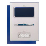 Подарочный набор Portobello/Grand синий, (Power Bank,Ручка) - купить оптом