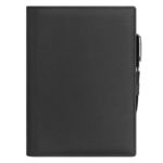 Ежедневник-портфолио Clip, черный, обложка soft touch, недатированный кремовый блок, подарочная коробка, в комплекте ручка Tesoro черная, фото 2
