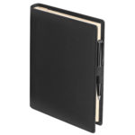 Ежедневник-портфолио Clip, черный, обложка soft touch, недатированный кремовый блок, подарочная коробка, в комплекте ручка Tesoro черная, фото 3