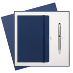 Подарочный набор Alpha/iP, синий (ежедневник недат А5, ручка)