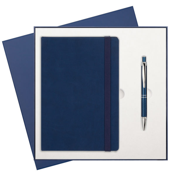 Подарочный набор Latte soft touch/Crocus, синий (ежедневник недат А5, ручка) - купить оптом