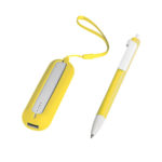 Набор SEASHELL-1:Универсальный аккумулятор(2000 mAh) и ручка в подарочной коробке,желтый, шт, фото 4