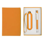 Набор SEASHELL-1:Универсальный аккумулятор(2000 mAh) и ручка в подарочной коробке,оранжевый, шт