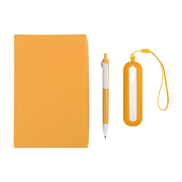Набор SEASHELL-1:Универсальный аккумулятор(2000 mAh) и ручка в подарочной коробке,оранжевый, шт - купить оптом