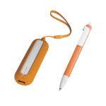 Набор SEASHELL-1:Универсальный аккумулятор(2000 mAh) и ручка в подарочной коробке,оранжевый, шт, фото 2