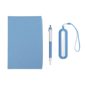 Набор SEASHELL-1:Универсальный аккумулятор(2000 mAh) и ручка в подарочной коробке,голубой, шт - купить оптом