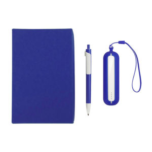 Набор SEASHELL-1:Универсальный аккумулятор(2000 mAh) и ручка в подарочной коробке,синий, шт - купить оптом
