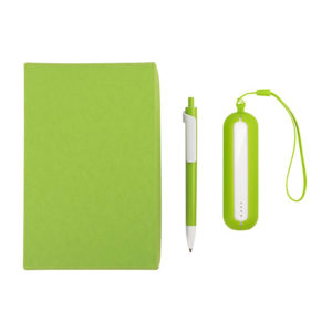Набор SEASHELL-1:Универсальный аккумулятор(2000 mAh) и ручка в подарочной коробке,светло-зел, шт - купить оптом
