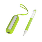 Набор SEASHELL-1:Универсальный аккумулятор(2000 mAh) и ручка в подарочной коробке,светло-зел, шт, фото 4