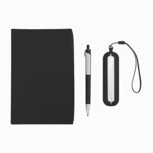 Набор SEASHELL-1:Универсальный аккумулятор(2000 mAh) и ручка в подарочной коробке,черный, шт - купить оптом