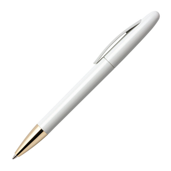 Ручка шариковая ICON GOLD, белый, пластик - купить оптом
