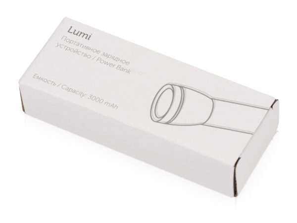 Внешний аккумулятор «Lumi» с фонариком, 3000 mAh - купить оптом