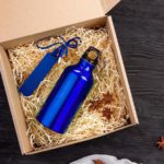 Набор подарочный ENERGYHINT: зарядное устройство, бутылка, коробка, стружка, синий, фото 2
