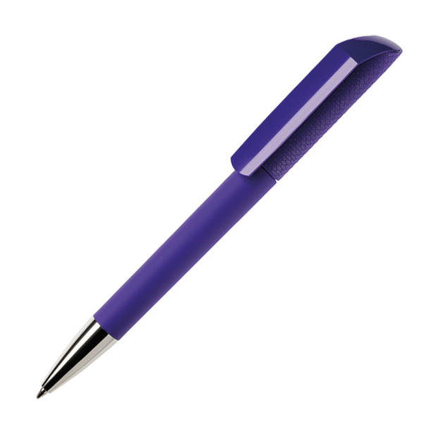 Ручка шариковая FLOW, покрытие soft touch, фиолетовый, пластик - купить оптом