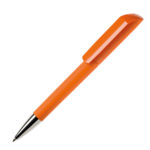 Ручка шариковая FLOW, покрытие soft touch, оранжевый, пластик - купить оптом
