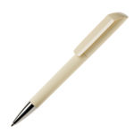 Ручка шариковая FLOW, покрытие soft touch, бежевый, пластик