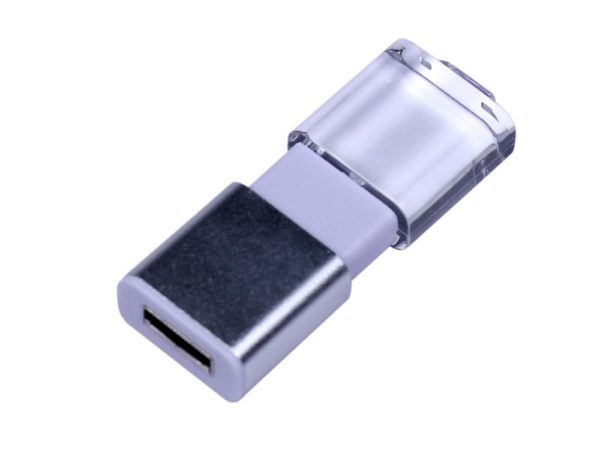 USB 2.0- флешка промо на 16 Гб прямоугольной формы, выдвижной механизм - купить оптом