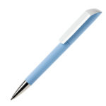Ручка шариковая FLOW, покрытие soft touch, светло-голубой, пластик - купить оптом