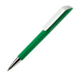 Ручка шариковая FLOW, покрытие soft touch, зеленое яблоко, пластик - купить оптом