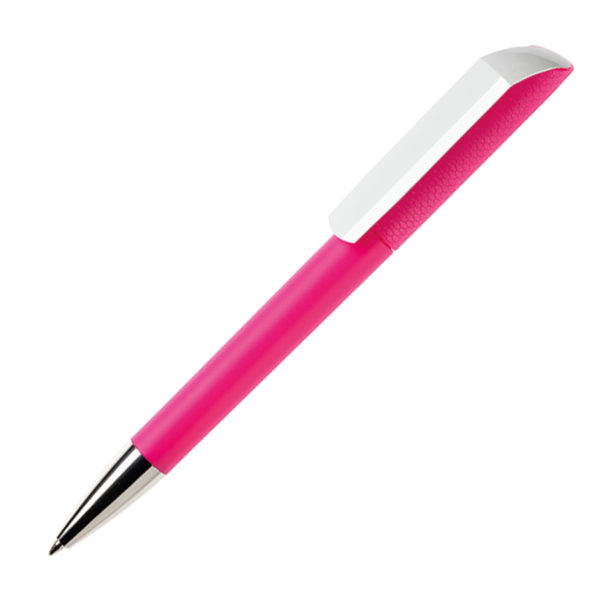 Ручка шариковая FLOW, покрытие soft touch, розовый, пластик - купить оптом