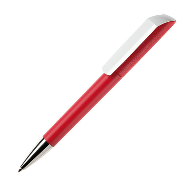 Ручка шариковая FLOW, покрытие soft touch, красный, пластик - купить оптом