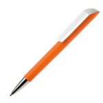 Ручка шариковая FLOW, покрытие soft touch, оранжевый, пластик