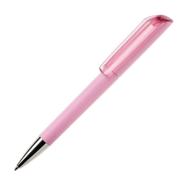 Ручка шариковая FLOW, покрытие soft touch, светло-розовый, пластик - купить оптом