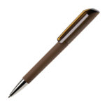 Ручка шариковая FLOW, покрытие soft touch, коричневый, пластик