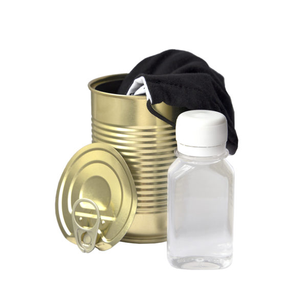 Комплект СИЗ #1 (маска серая, антисептик), упаковано в жестяную банку - купить оптом