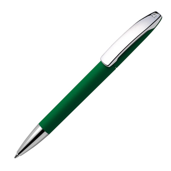 Ручка шариковая VIEW, покрытие soft touch, зеленый, пластик, металл - купить оптом