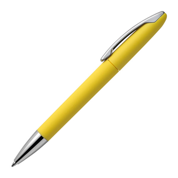 Ручка шариковая VIEW, покрытие soft touch, желтый, пластик, металл - купить оптом