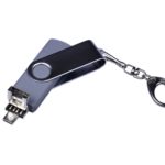 USB 2.0/micro USB/Type-C- флешка на 64 Гб c поворотным механизмом, фото 3
