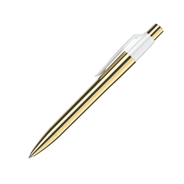 Ручка шариковая MOOD GOLDEN, белый, металл, пластик - купить оптом