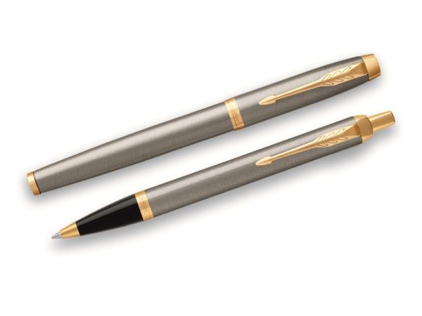 Набор Parker «IM Core Brushed Metal GT»: ручка шариковая, ручка роллер - купить оптом