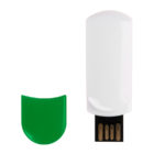 USB flash-карта "Alma" (8Гб),белый с зеленым, 6х2х1,5см,пластик, фото 3