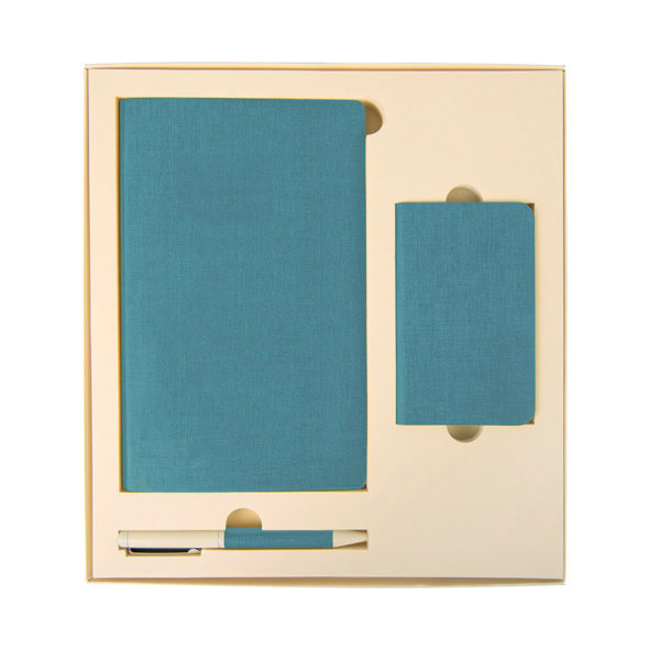 Набор подарочный PROVENCE, Универсальный аккумулятор(5000мАh), блокнот и ручка, голубой, шт - купить оптом