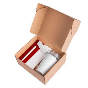 Подарочный набор ANGLE: бизнес-блокнот, кружка, ручка, зарядное устройство, коробка, стружка - купить оптом