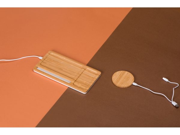 Беспроводное зарядное устройство из бамбука «Cap» - купить оптом