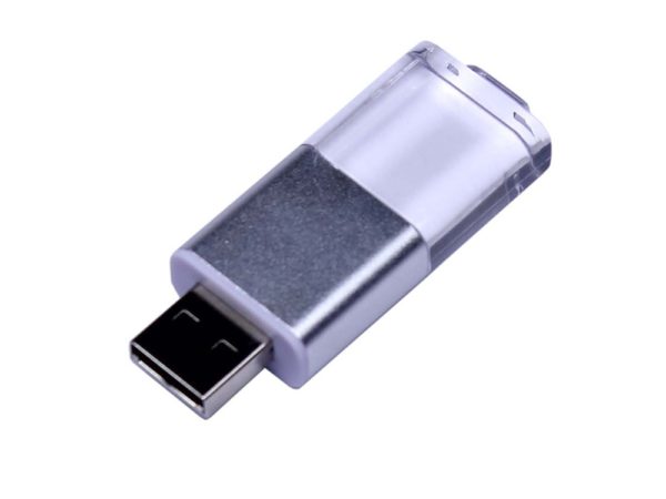 USB 2.0- флешка промо на 16 Гб прямоугольной формы, выдвижной механизм - купить оптом