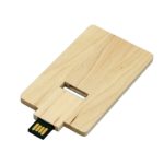 USB 2.0- флешка на 16 Гб в виде деревянной карточки с выдвижным механизмом, фото 1