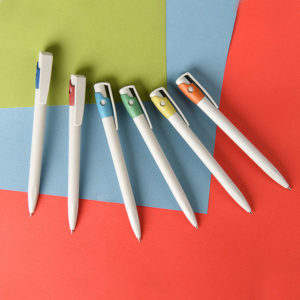 KIKI ECOLINE, ручка шариковая, серый/оранжевый, экопластик - купить оптом