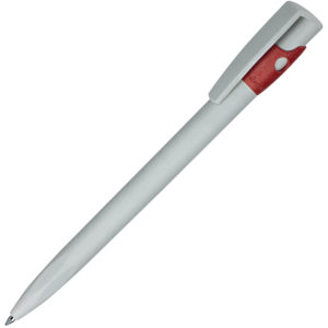 KIKI ECOLINE, ручка шариковая, серый/красный, экопластик - купить оптом