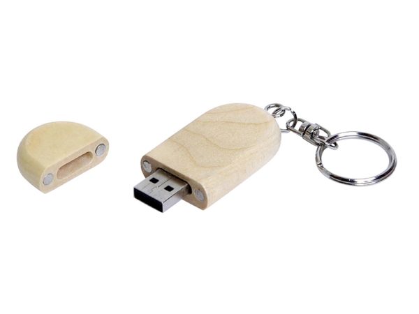 USB 2.0- флешка на 16 Гб овальной формы и колпачком с магнитом - купить оптом